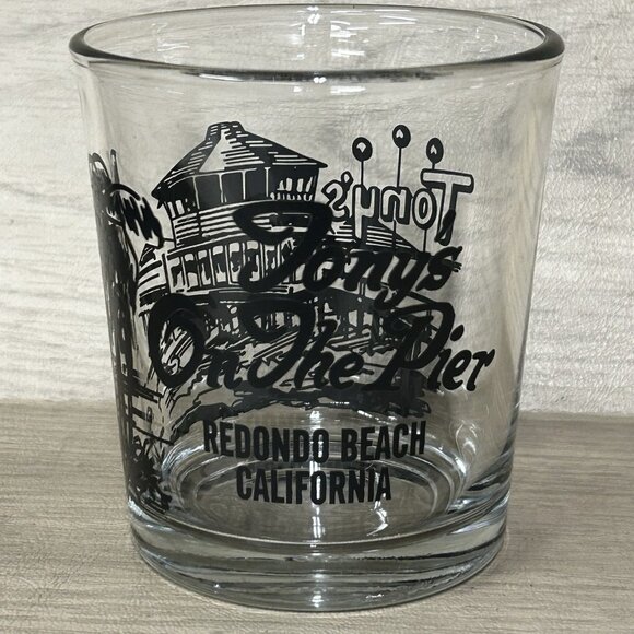 VTG 90s TONYS ON THE PIER Redondo Beach California Cocktail Glasses - Picture 9 of 11